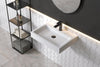 Vasque à poser ou lavabo à suspendre PB2142 en solide surface (Solid Stone) – blanc mat – 60 x 42 x 10 cm