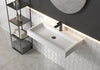 Vasque à poser ou lavabo à suspendre PB2143 en solide surface (Solid Stone) – blanc mat –  80 x 42 x 10 cm