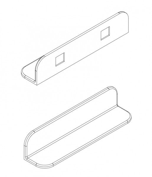 Wandboard Badablage aus Mineralguss PB4201 - 60x12x12cm