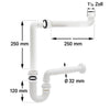 Siphon blanc gain de place pour vasques avec raccord  1 1/4" 