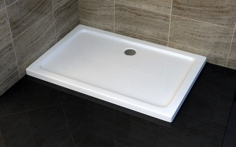 Receveur de douche rectangulaire - 100 x 80 cm - avec système d'évacuation


