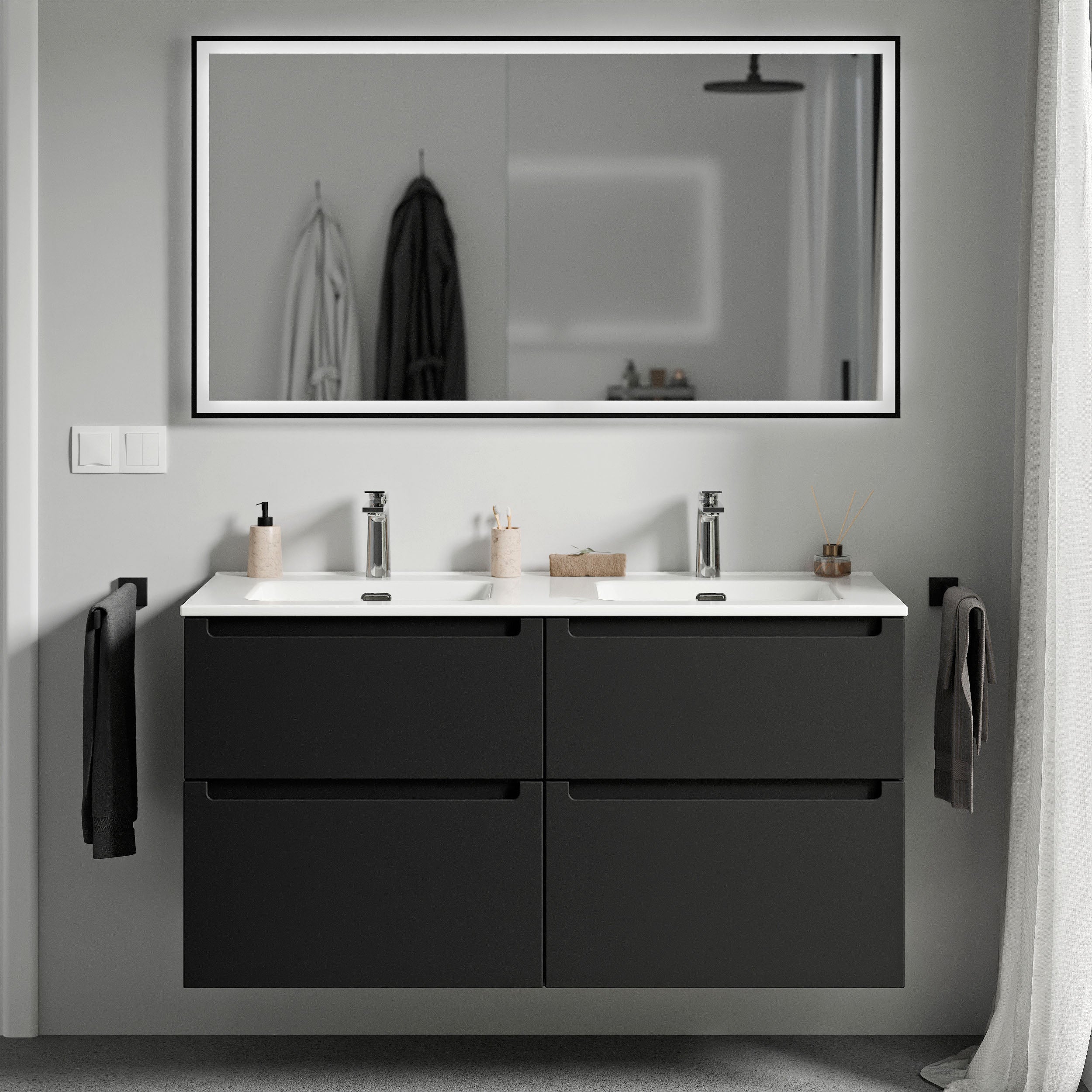 Badmöbel Set VIREO 120 cm mit Doppelwaschbecken