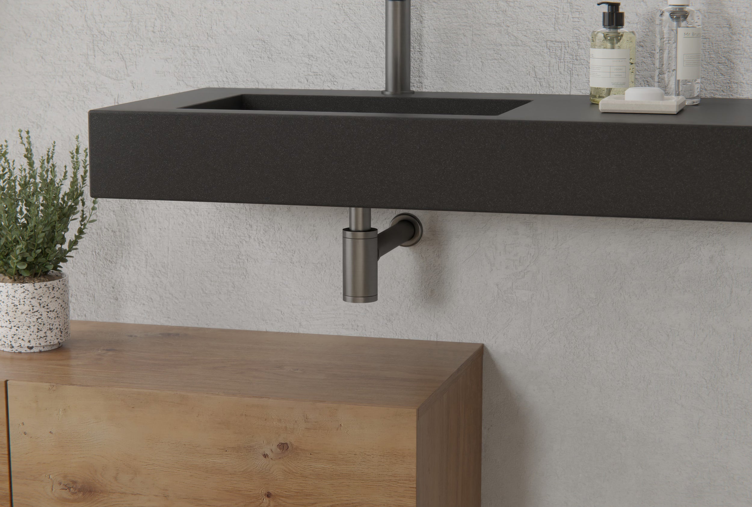 Siphon pour vasque et lavabo 1924 - gunmetal