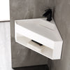 Lave-mains d'angle fonte minérale TWG70 - blanc mat - 50 x 50 x 28 cm