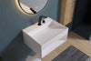 Lavabo sospeso con spazio accessori TWG71 - in pietra solida (Solid Stone) - bianco opaco - larghezza slezionabile