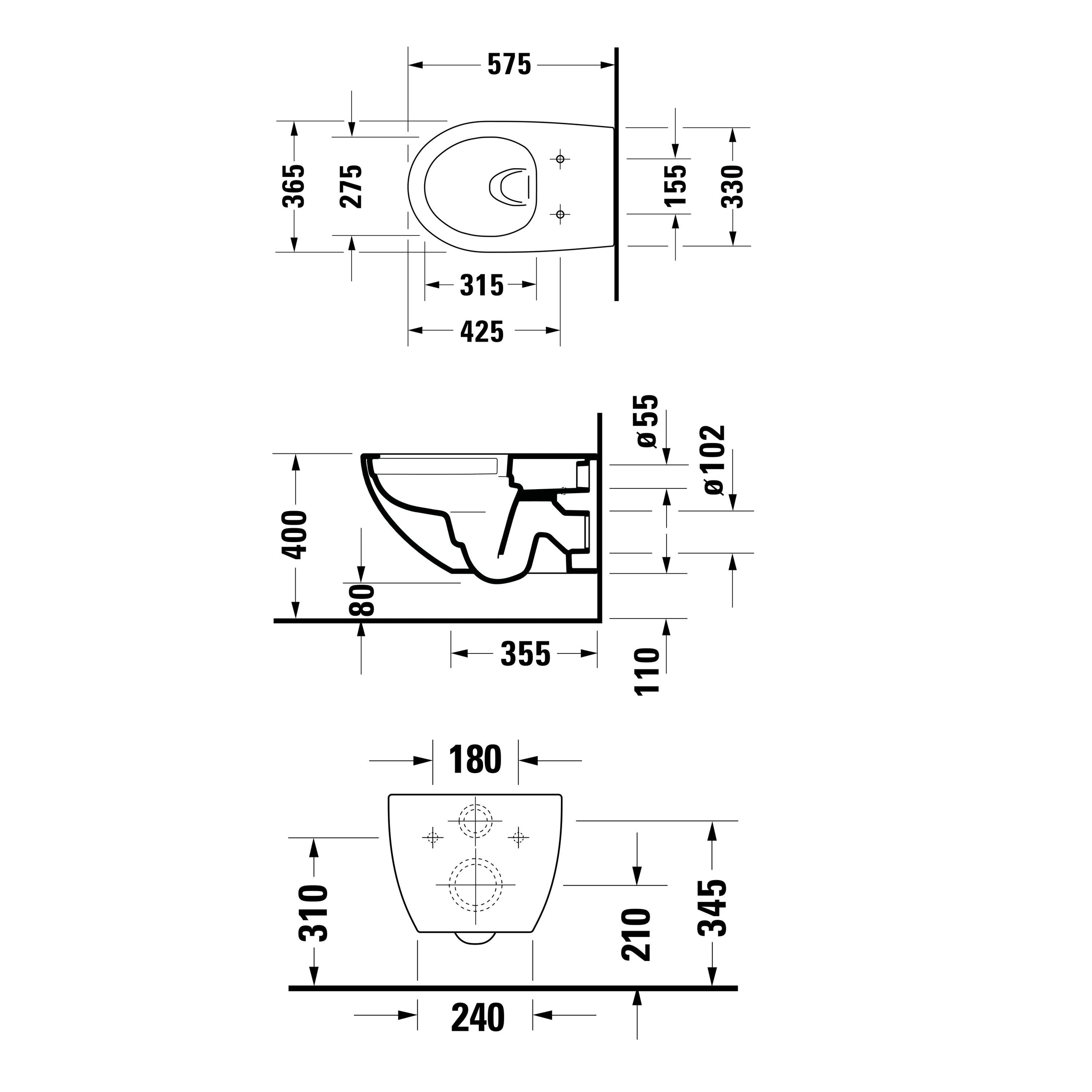 Duravit DuraVento WC-Set spülrandlos
