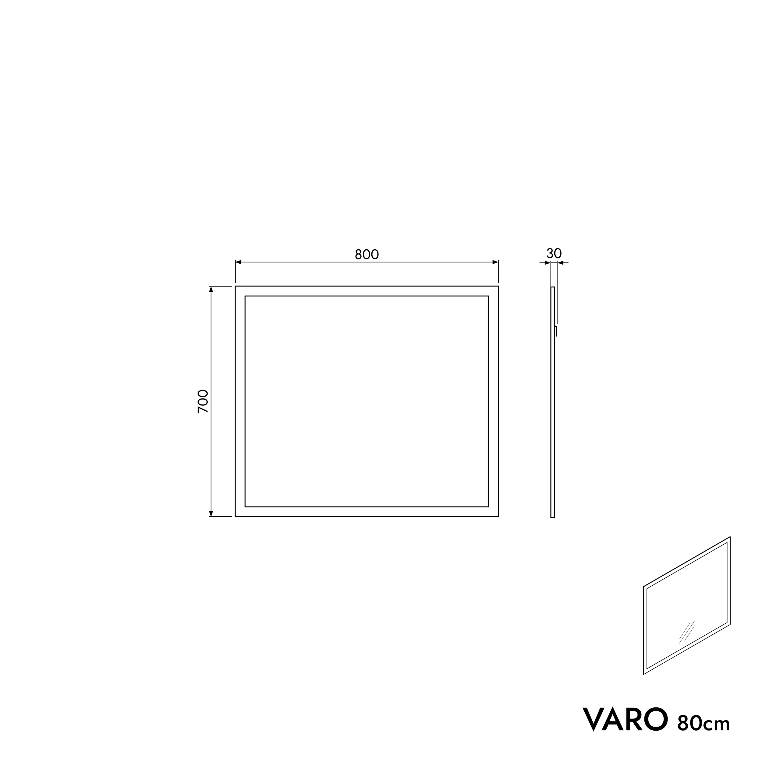 Badmöbel Set VIREO 80 cm mit Waschbecken