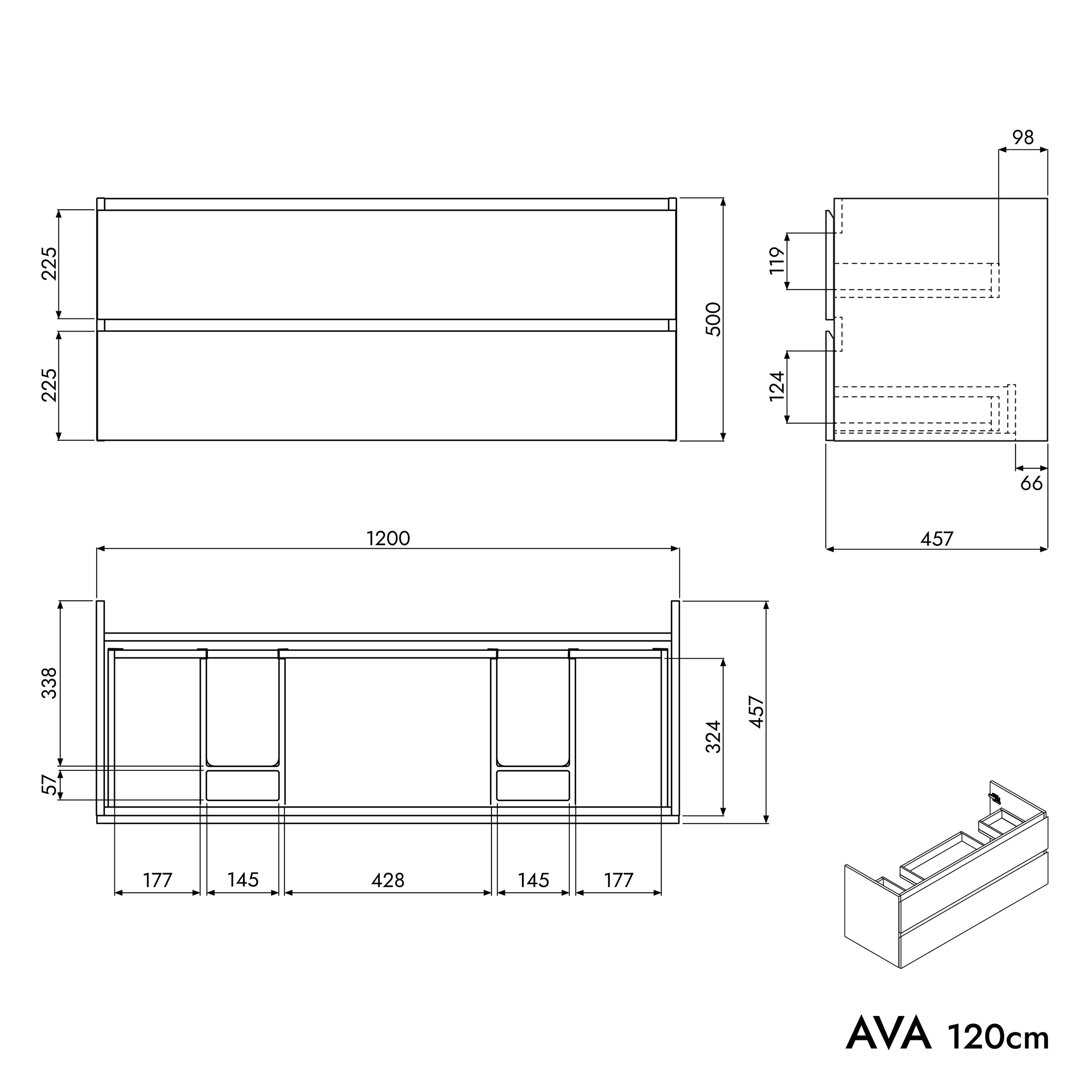 Mobiletto AVA 120 cm