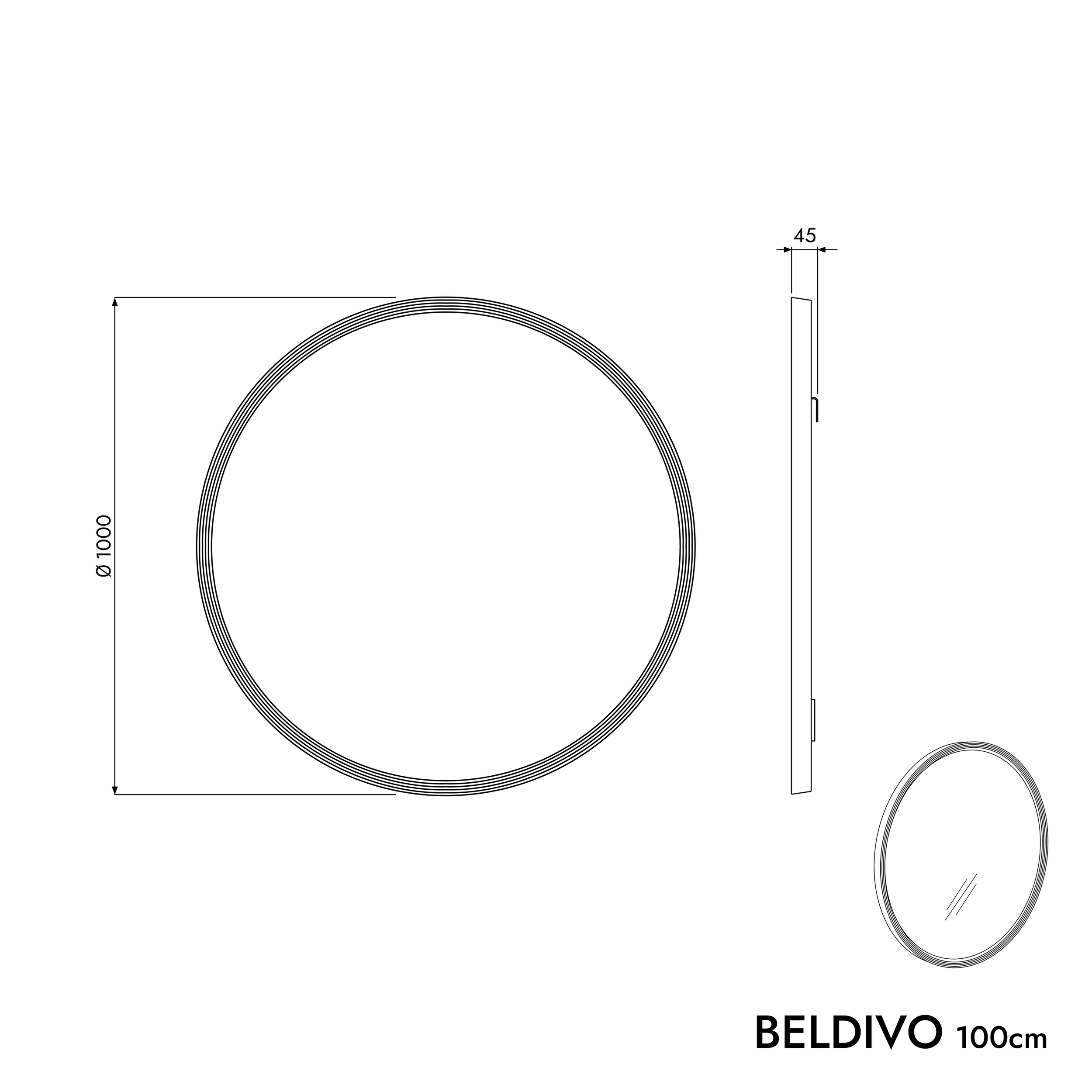 Set di mobili da bagno BELDIVO 100 cm con lavabo