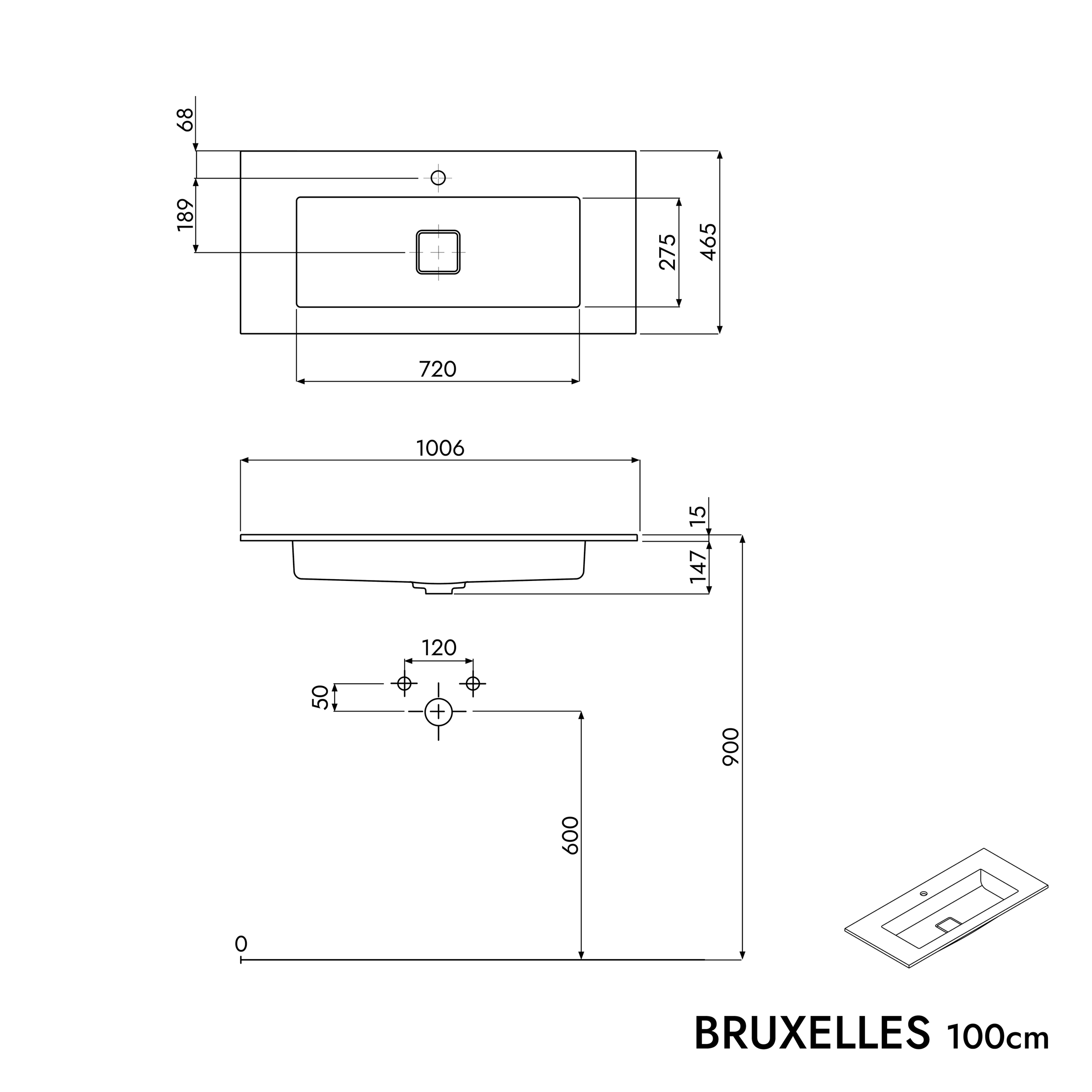 Meuble salle de bain LAVOA 100 cm