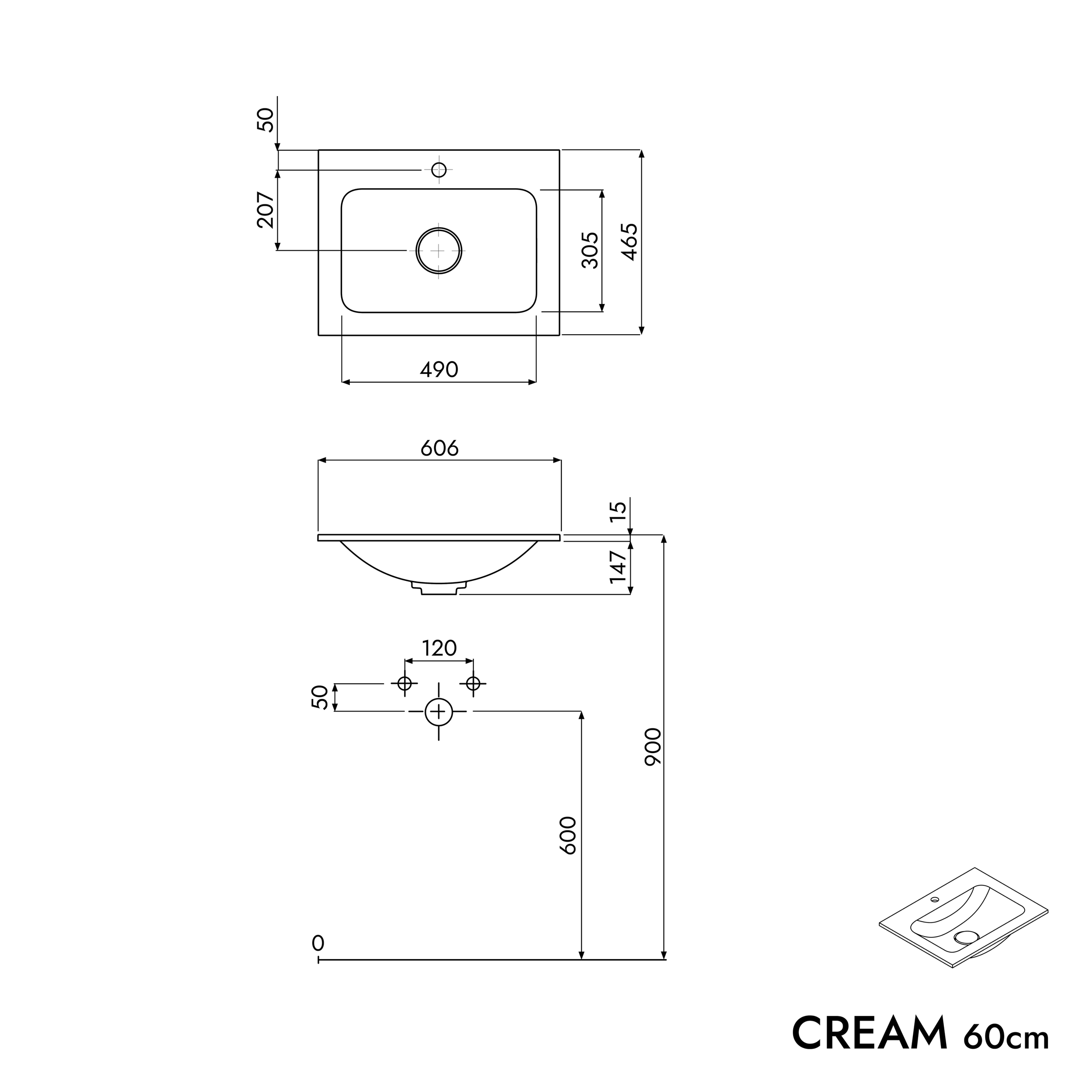 Meuble salle de bain LAVOA 60 cm