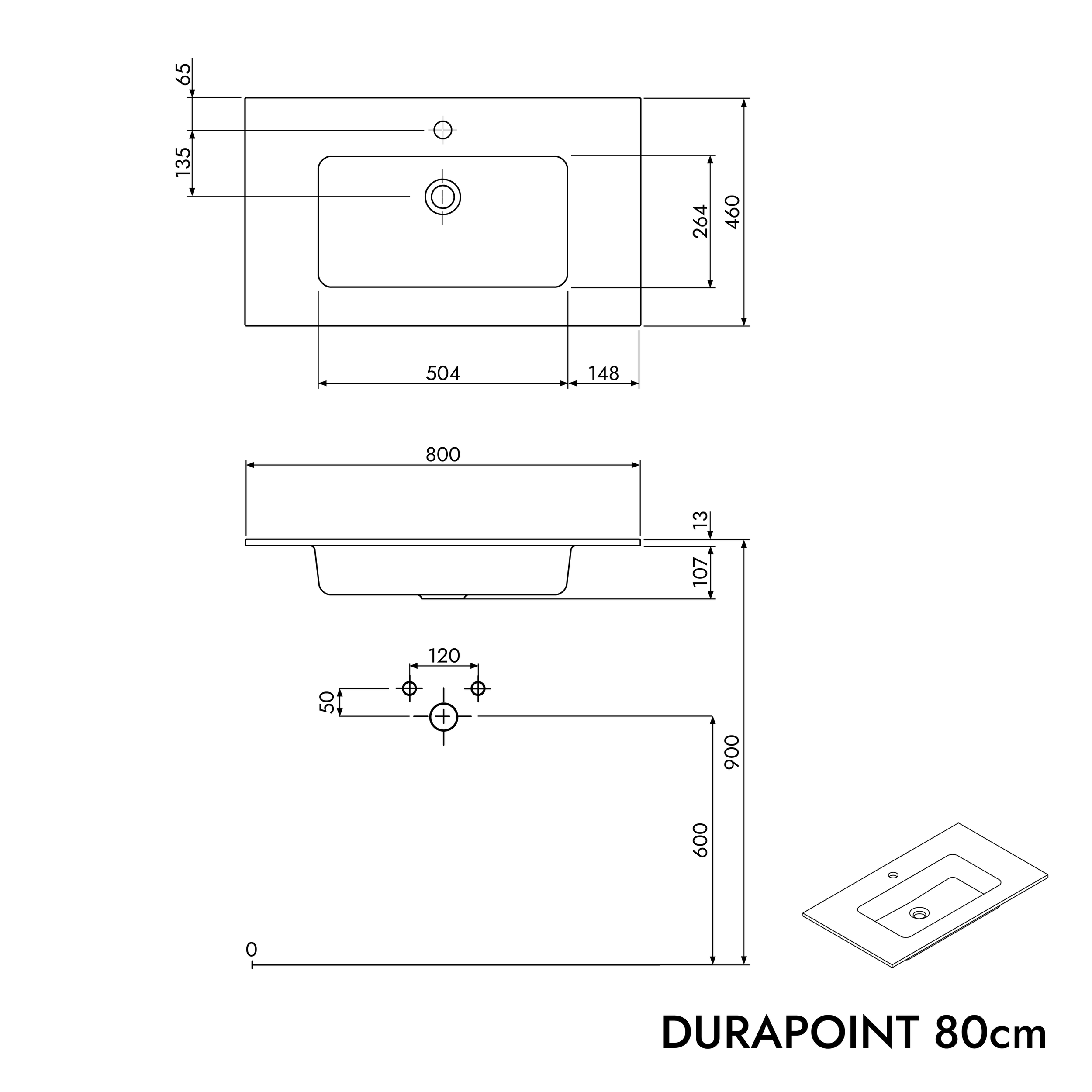 Meuble salle de bain TIM 80 cm avec lavabo Duravit