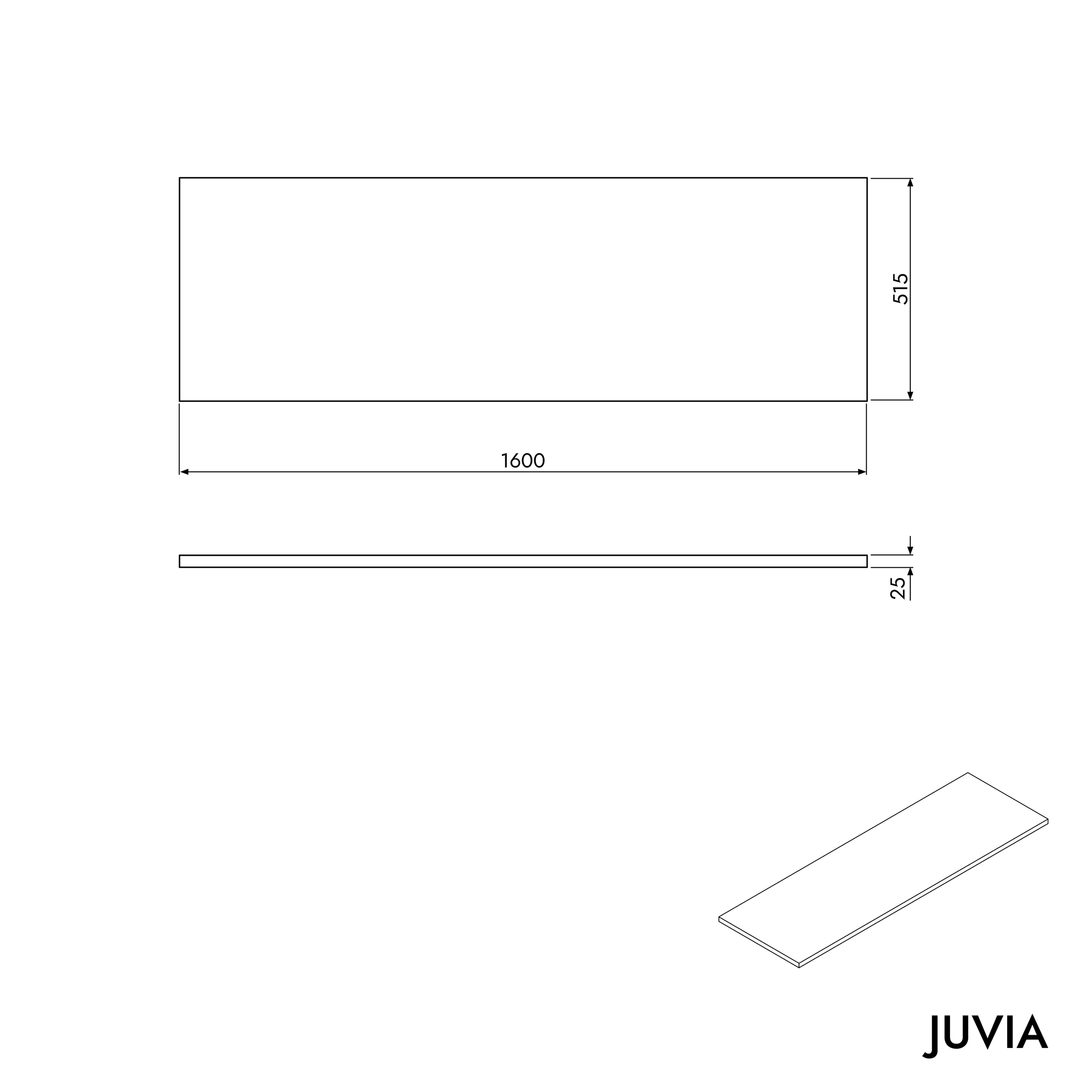 Waschtischkonsole JUVIA Slim 100 cm bis 160 cm