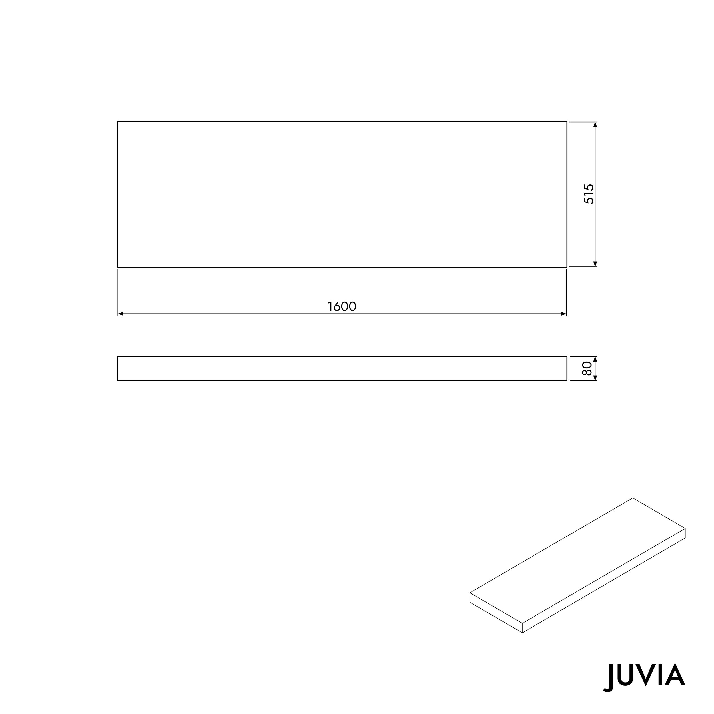 Waschtischkonsole JUVIA Slim 100 cm bis 160 cm