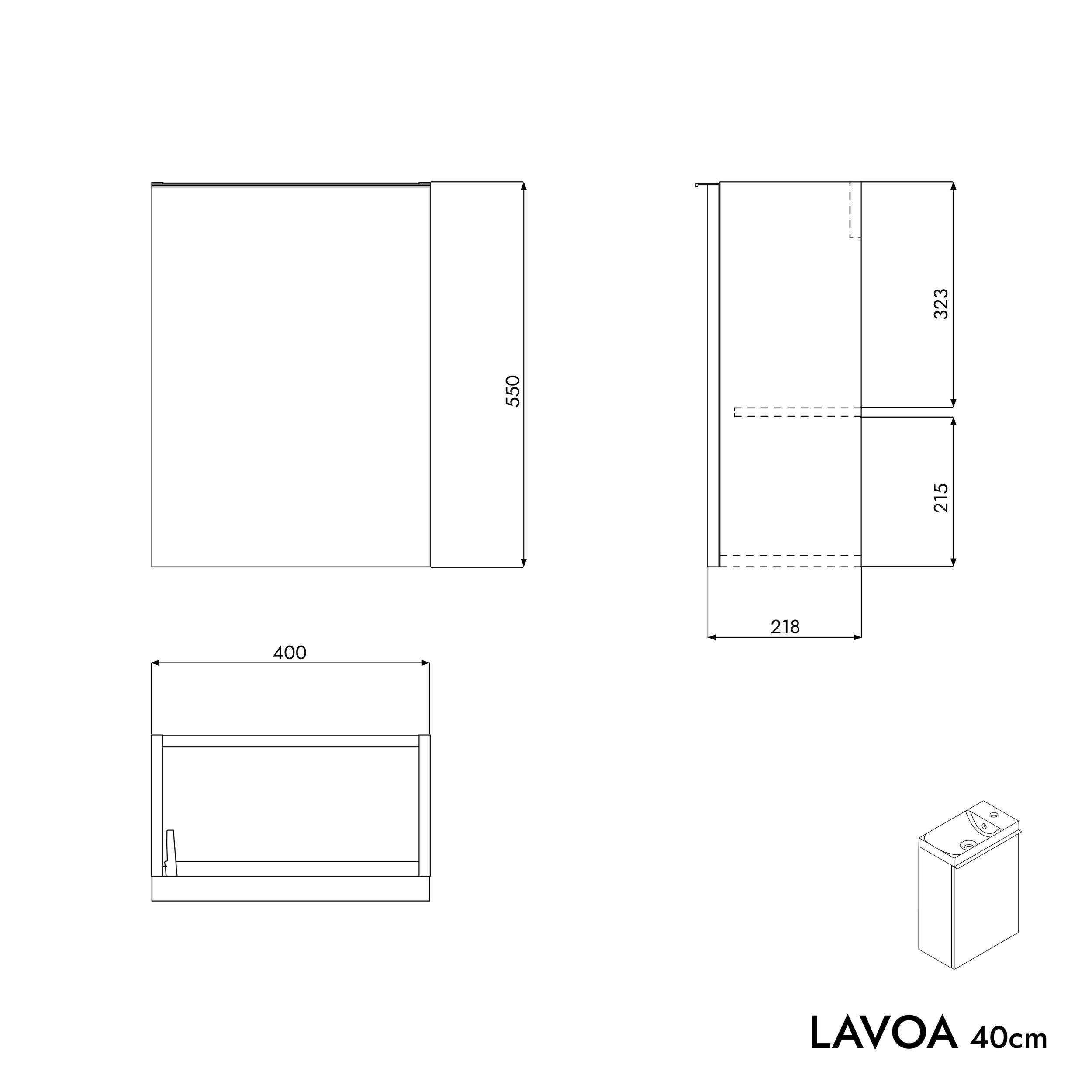 Waschtischunterschrank LAVOA 40 cm
