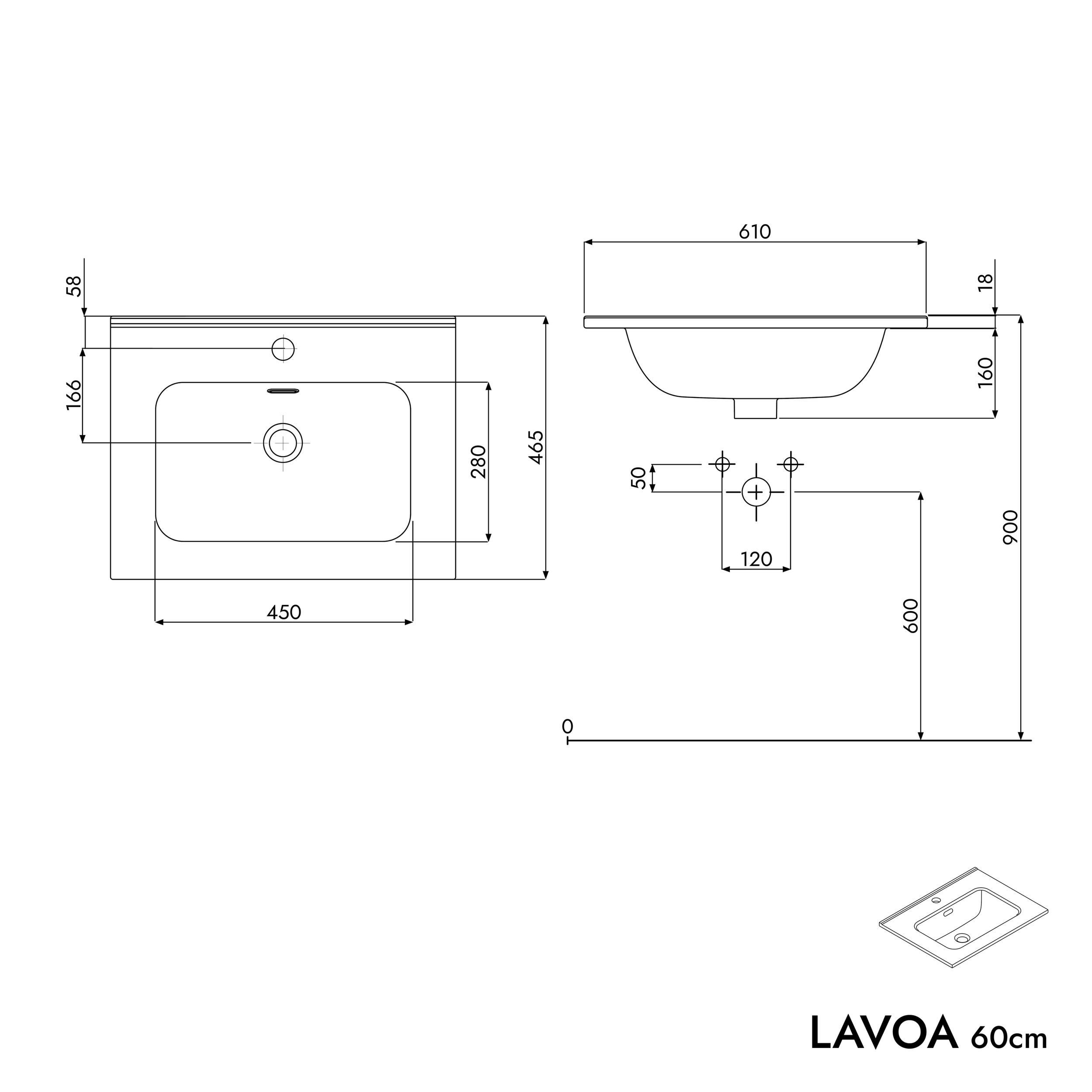 Mobiletto LAVOA 60 cm