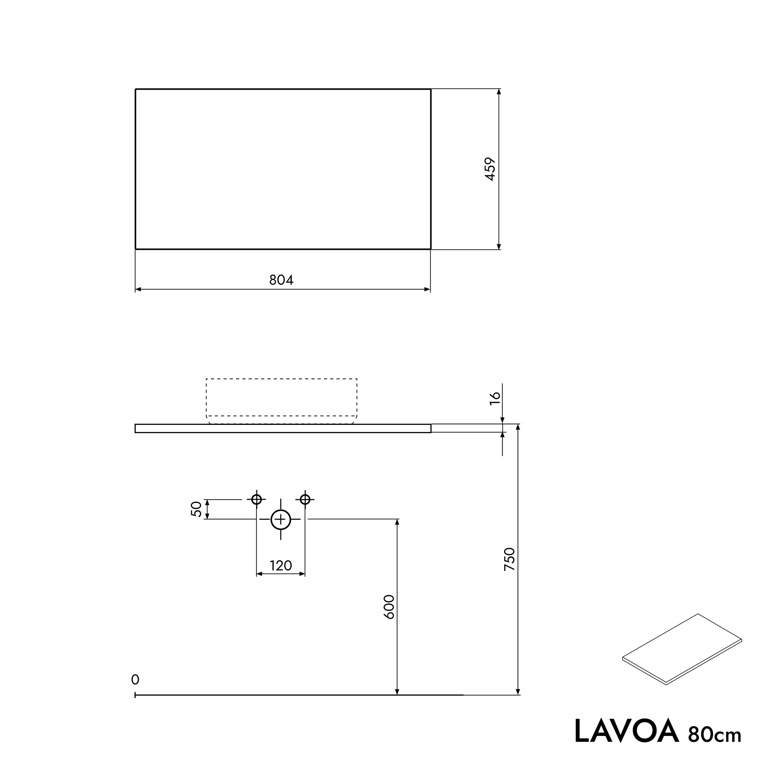 Mobile da bagno LAVOA 80 cm