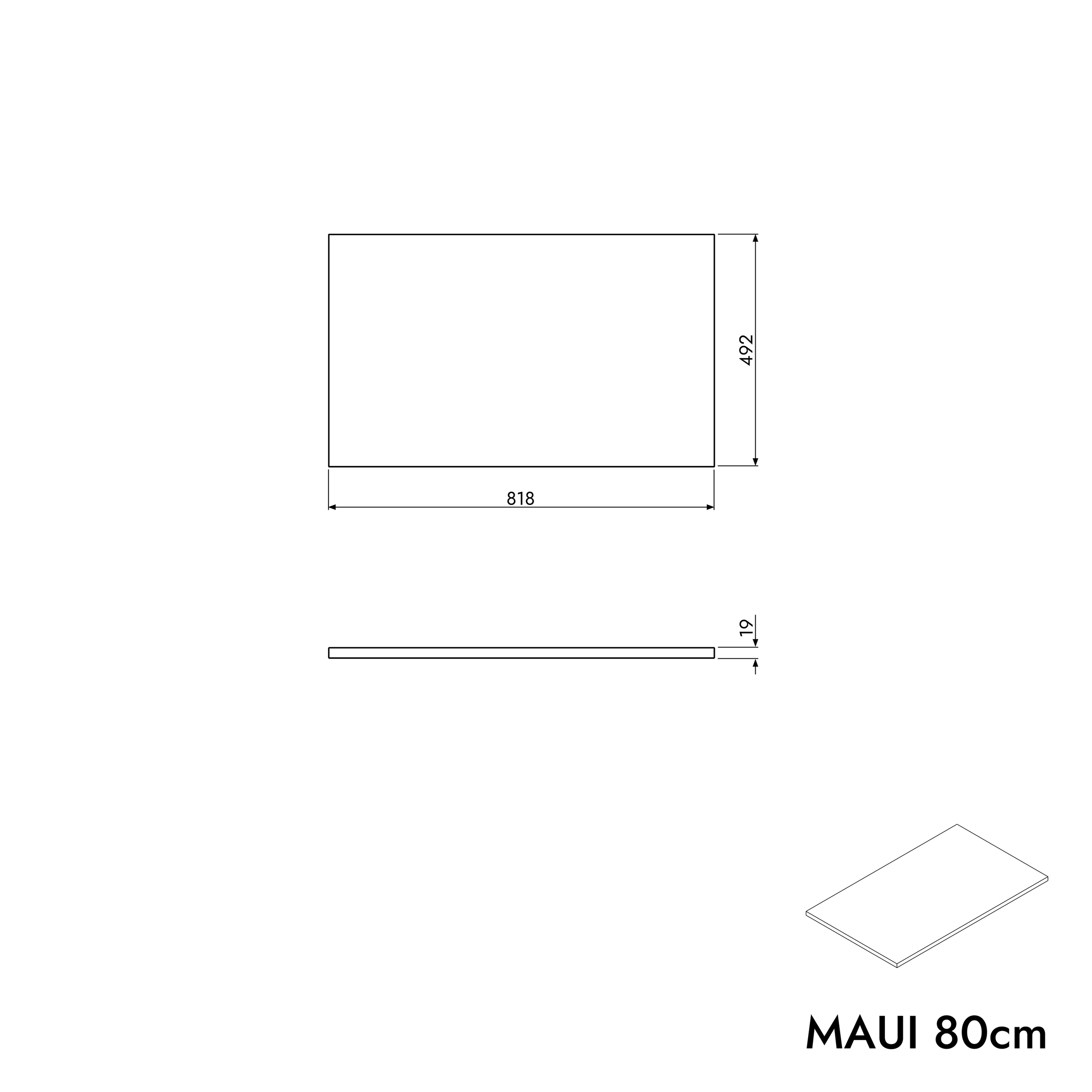 Mobile sottolavabo MAUI 80 cm