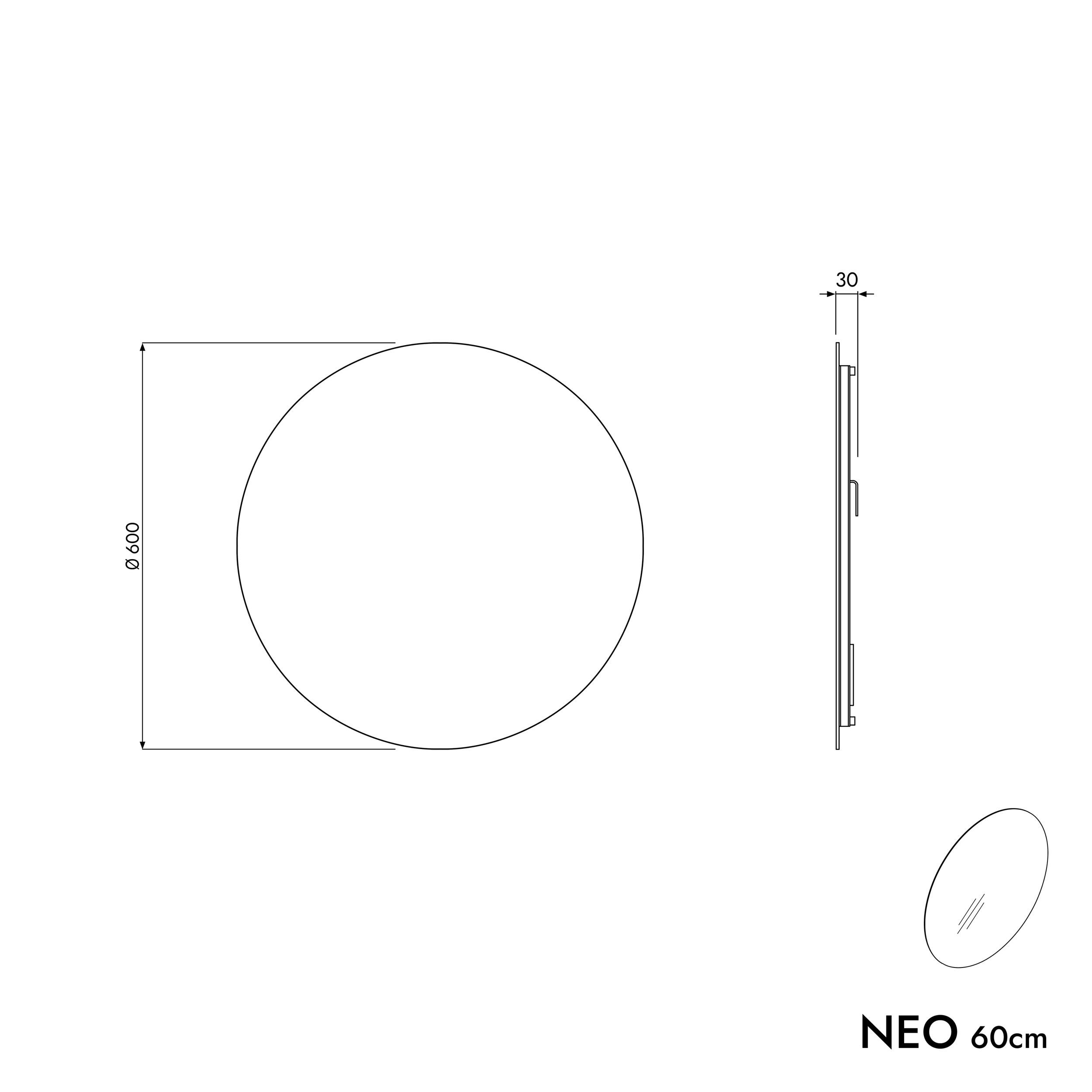 Badmöbel Set TIM 60 cm mit Waschbecken