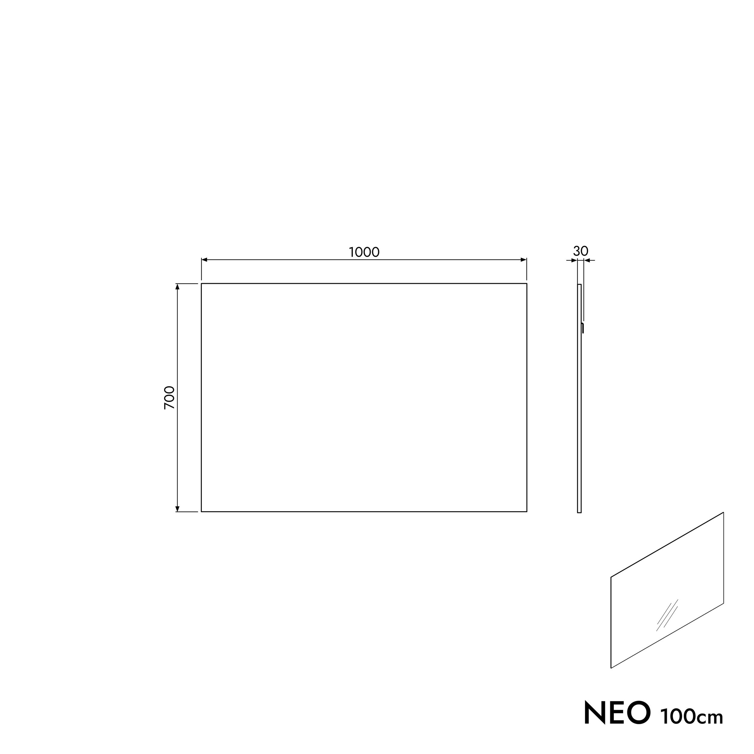 Badmöbel Set TIM 100 cm mit Waschbecken