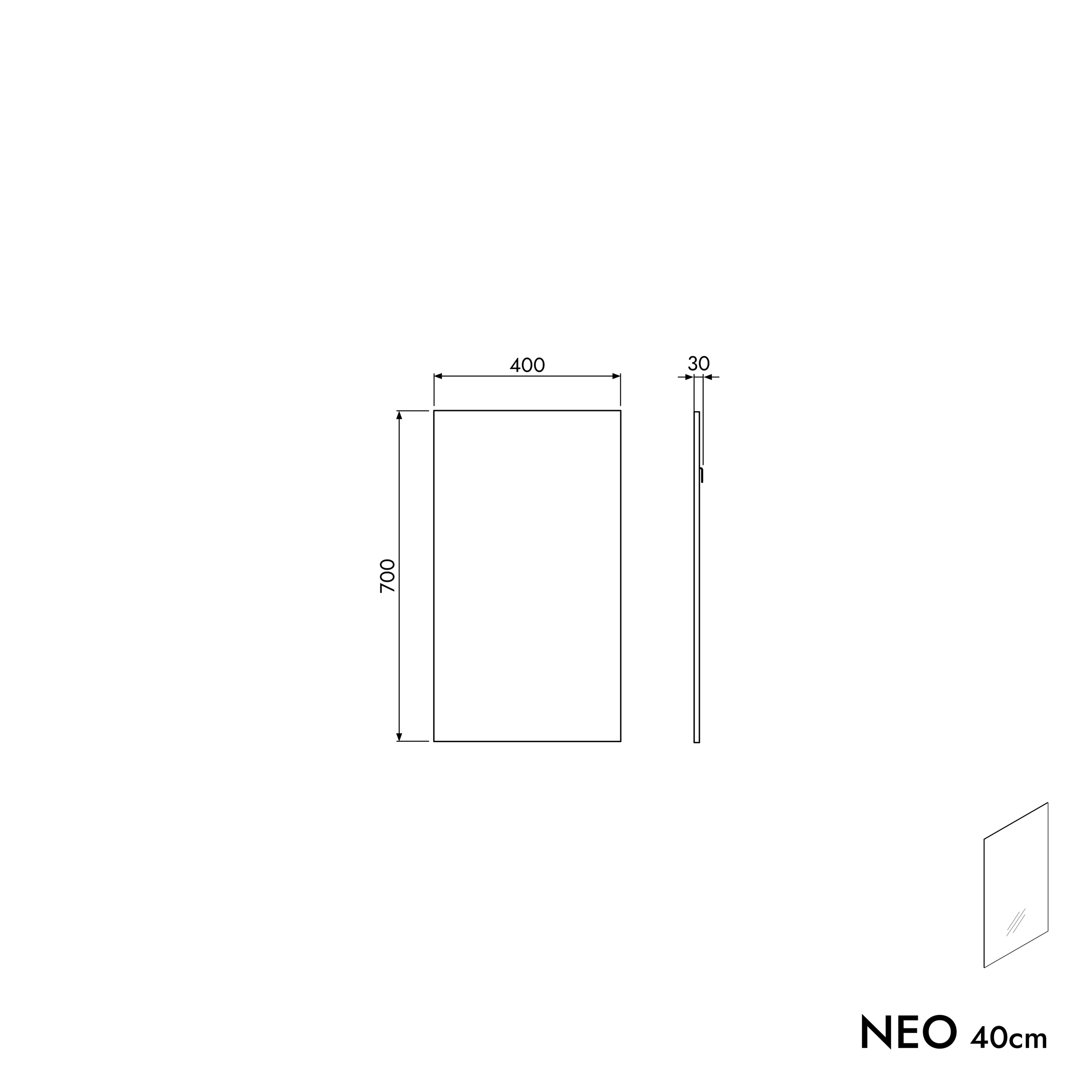 Ensemble de meubles de salle de bain WC invités TIM 40 cm avec lavabo