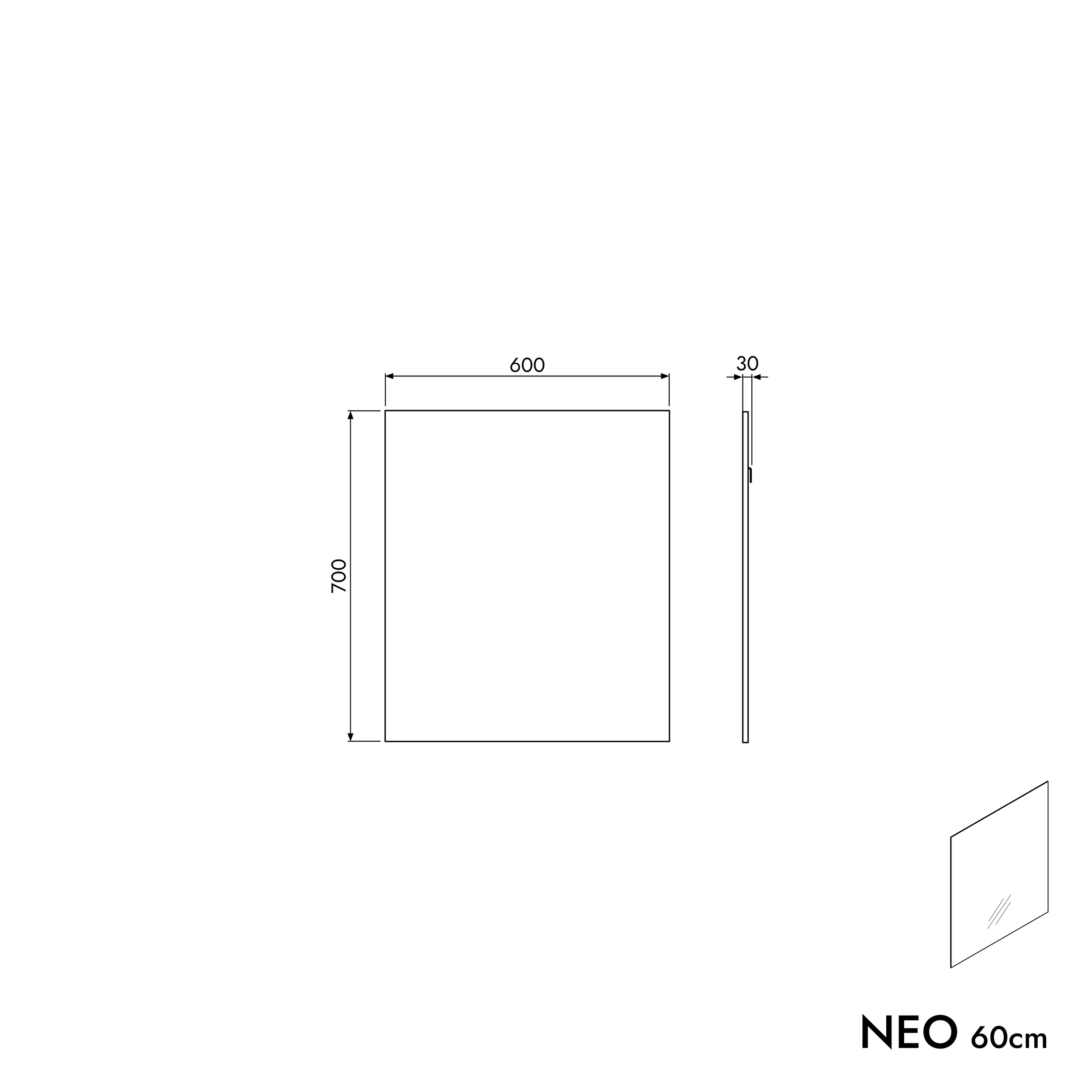 Badmöbel Set TIM 60 cm mit Waschbecken