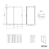 Cabina doccia Walk-In NT101 porta scorrevole - vetro trasparente 8mm - larghezza selezionabile