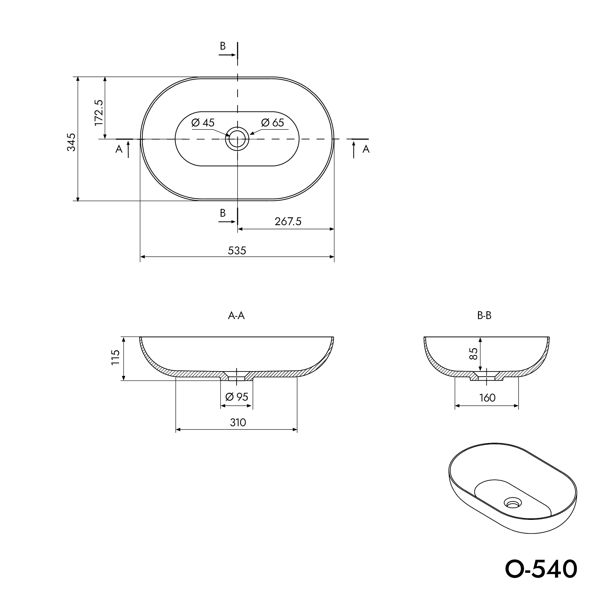 Lavabo à poser O-540
