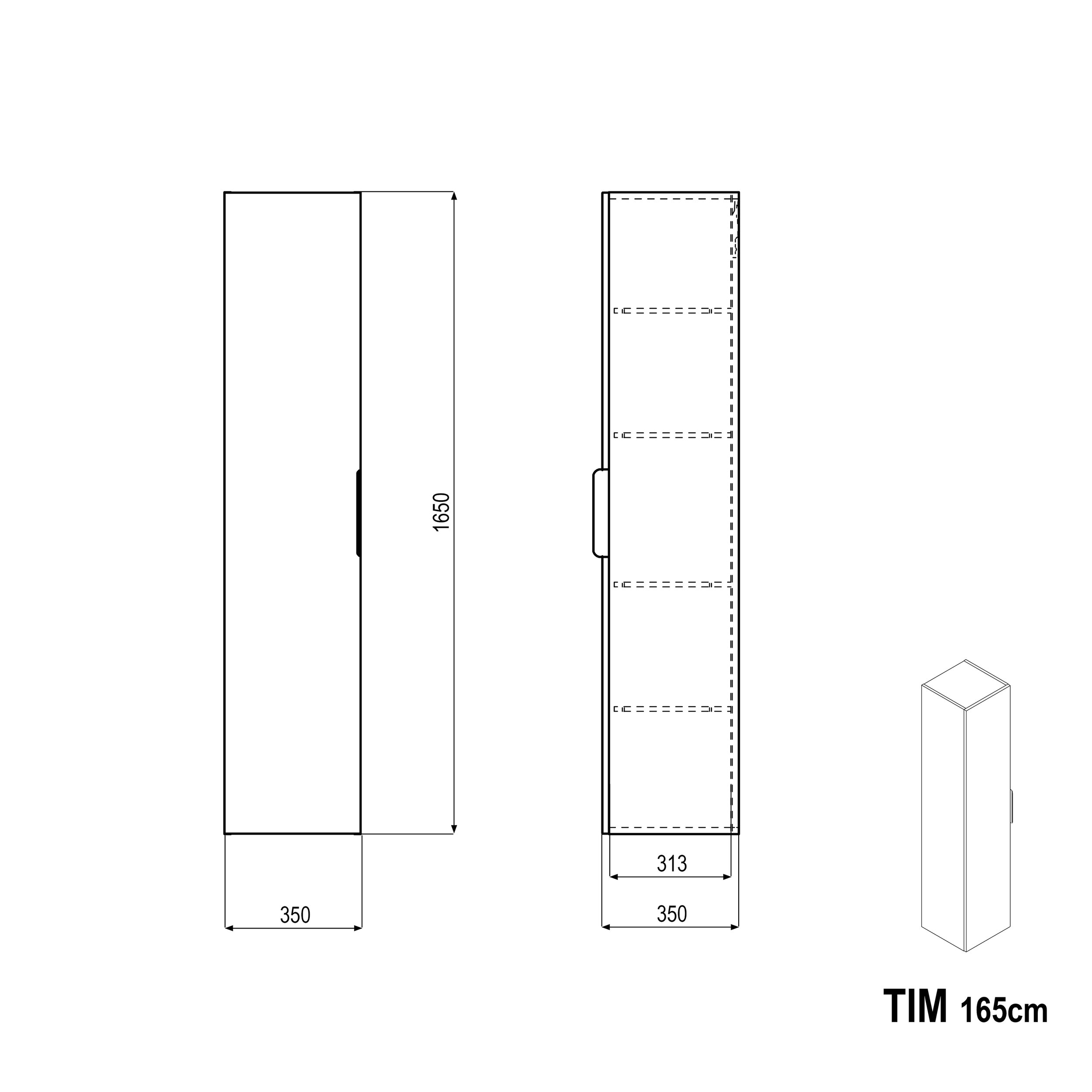 Set di mobili da bagno TIM 100 cm con lavabo