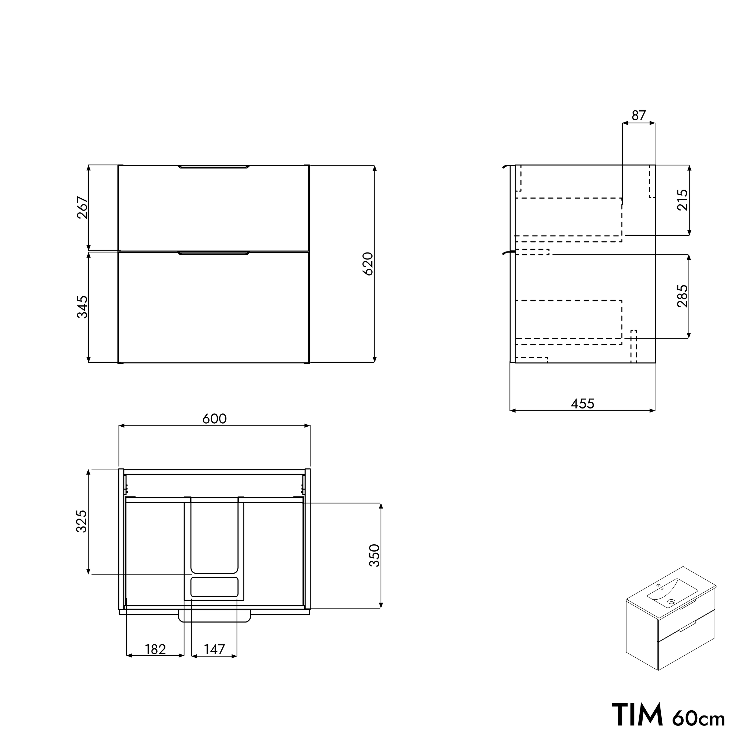 Meuble salle de bain TIM 60cm