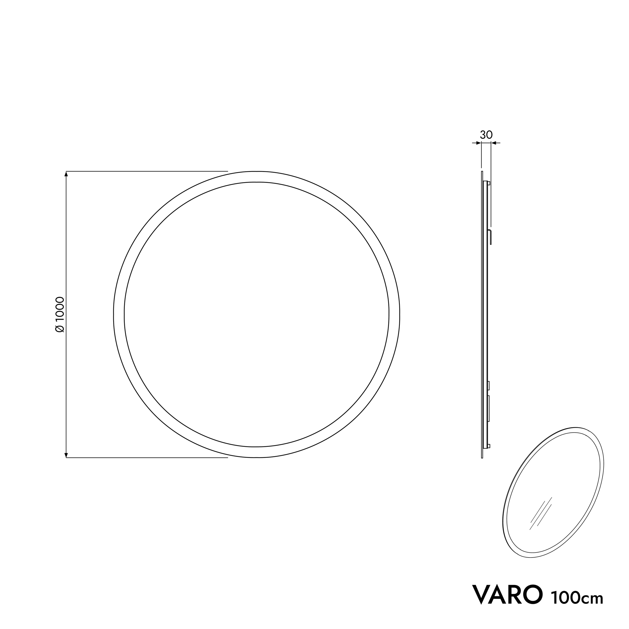 Badmöbel Set VIREO 100 cm mit Waschbecken