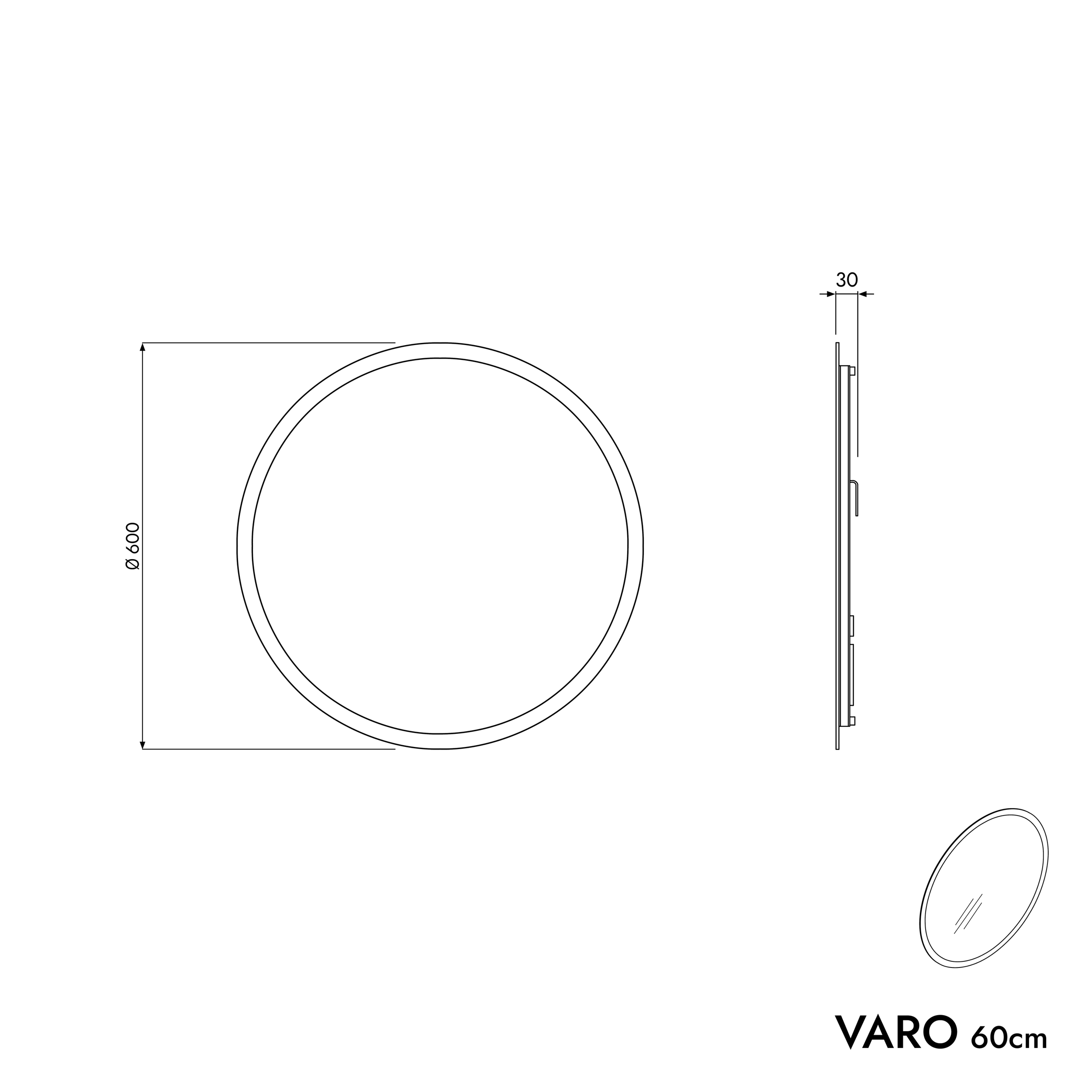 Badmöbel Set VIREO 60 cm mit Waschbecken