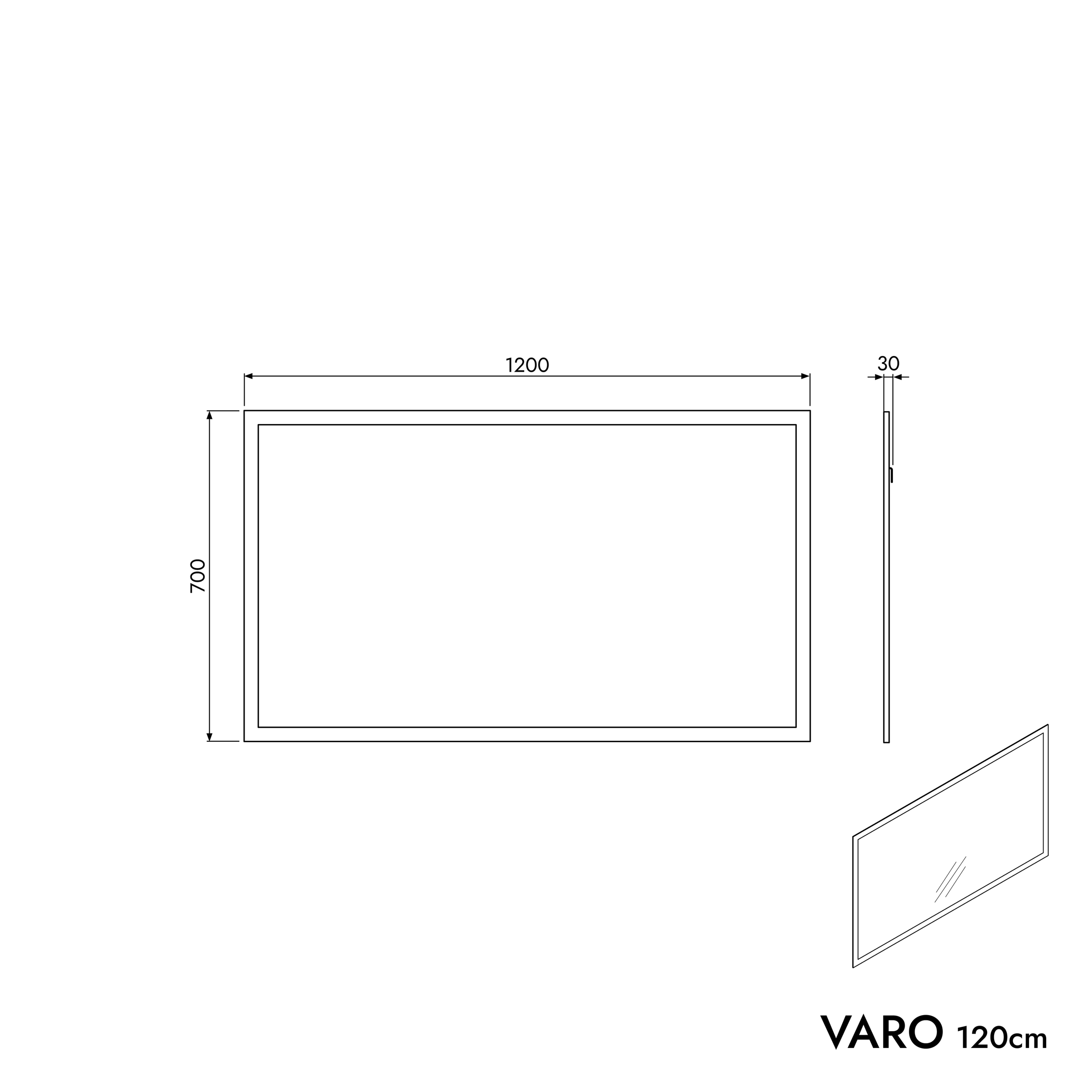 Badmöbel Set VIREO 120 cm mit Doppelwaschbecken
