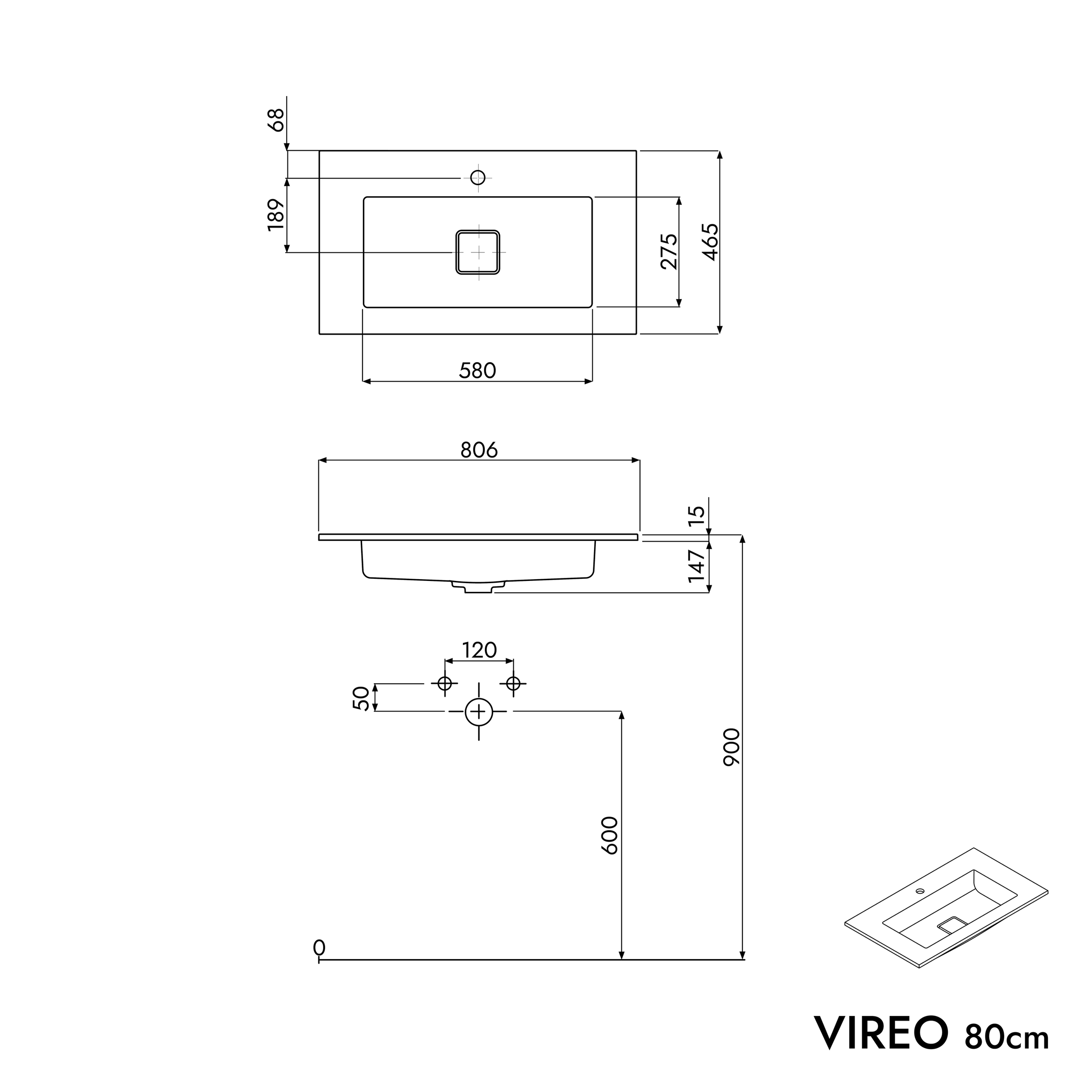 Unterschrank VIREO 80 cm