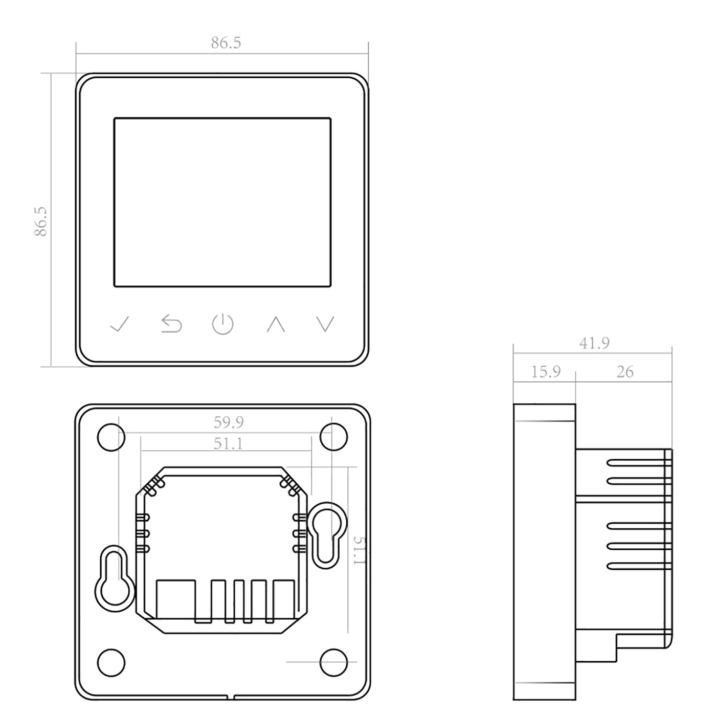 Thermostat ET61W Blanc pour plancher chauffant électrique avec technologie TWIN - contrôle par smartphone