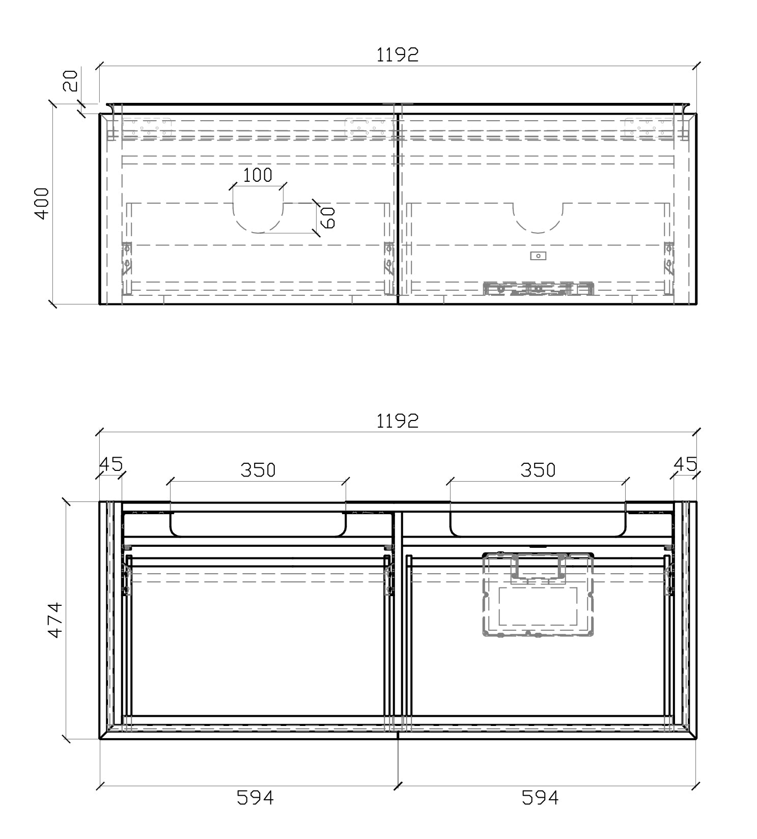 Mobili da bagno Treasure 1200 bianco opaco morbido con illuminazione LED