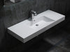 Lavabo mural en marbre coulé BS6036 - blanc -122 x 48 x 13,5 cm 