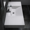 Lavabo mural en marbre coulé BS6036 - blanc -122 x 48 x 13,5 cm 