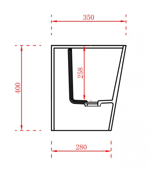 Lavabo mural TW18 en pierre solide - Solid Surface - 50 x 35 x 40 cm