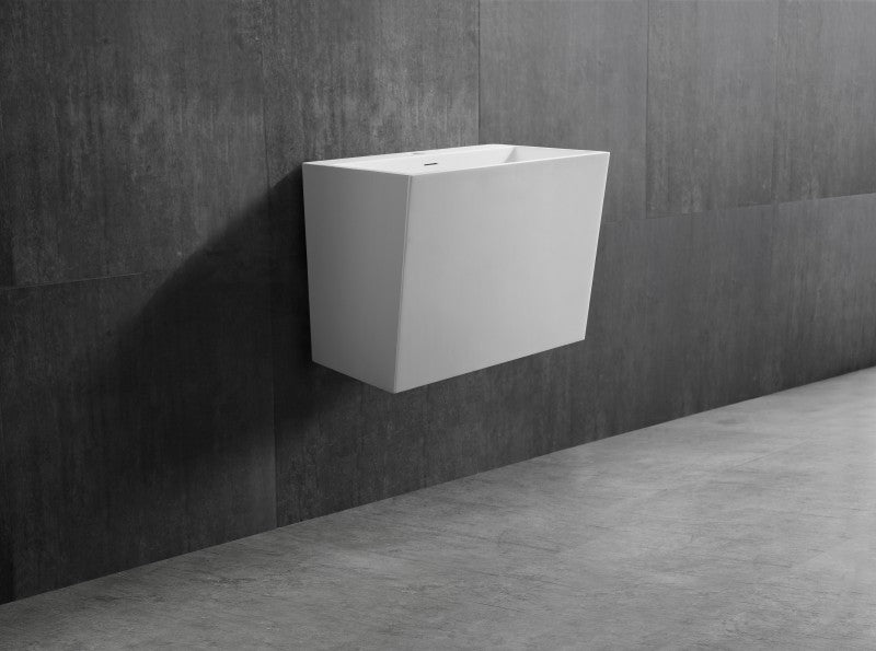 Lavabo mural TW18 en pierre solide - Solid Surface - 50 x 35 x 40 cm