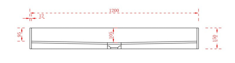 Vasque double à poser TWG07 fonte minérale - 120 x 40 x 15 cm