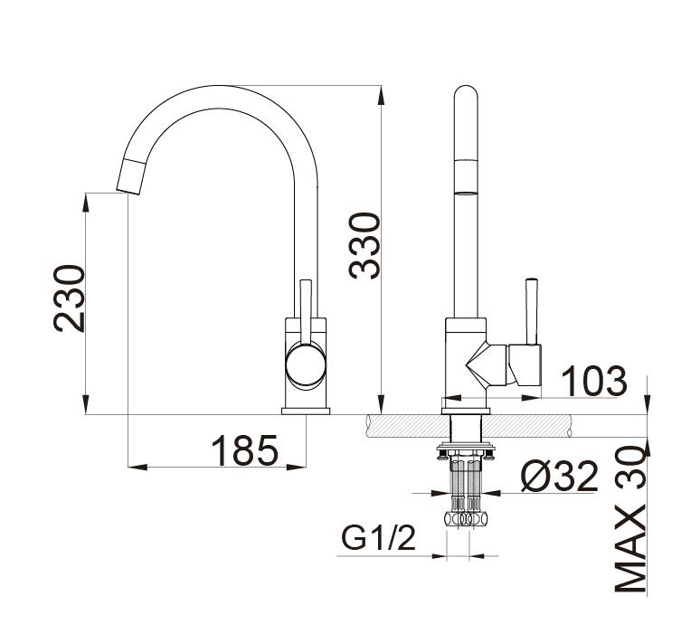 Hochwertige Waschtischarmatur 1434C-33