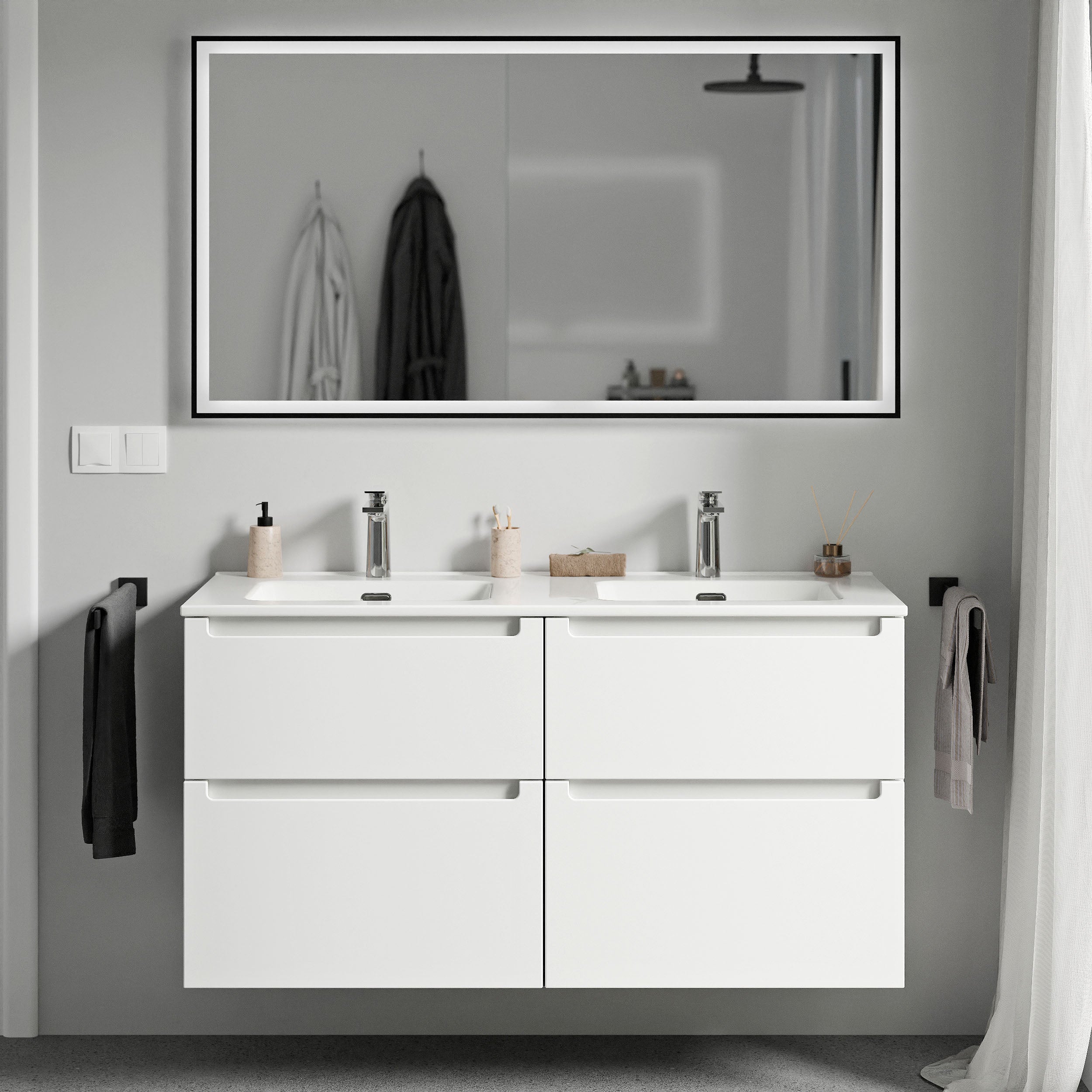 Badmöbel Set VIREO 120 cm mit Doppelwaschbecken
