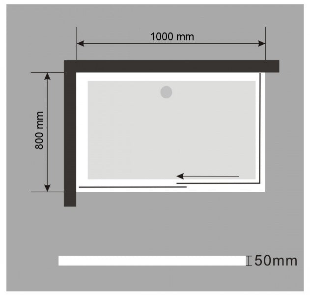 Receveur de douche rectangulaire - 100 x 80 cm - avec système d'évacuation


