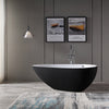 Vasca da bagno freestanding VENETO - acrilico bianco/nero - 180 x 110 x 60 cm