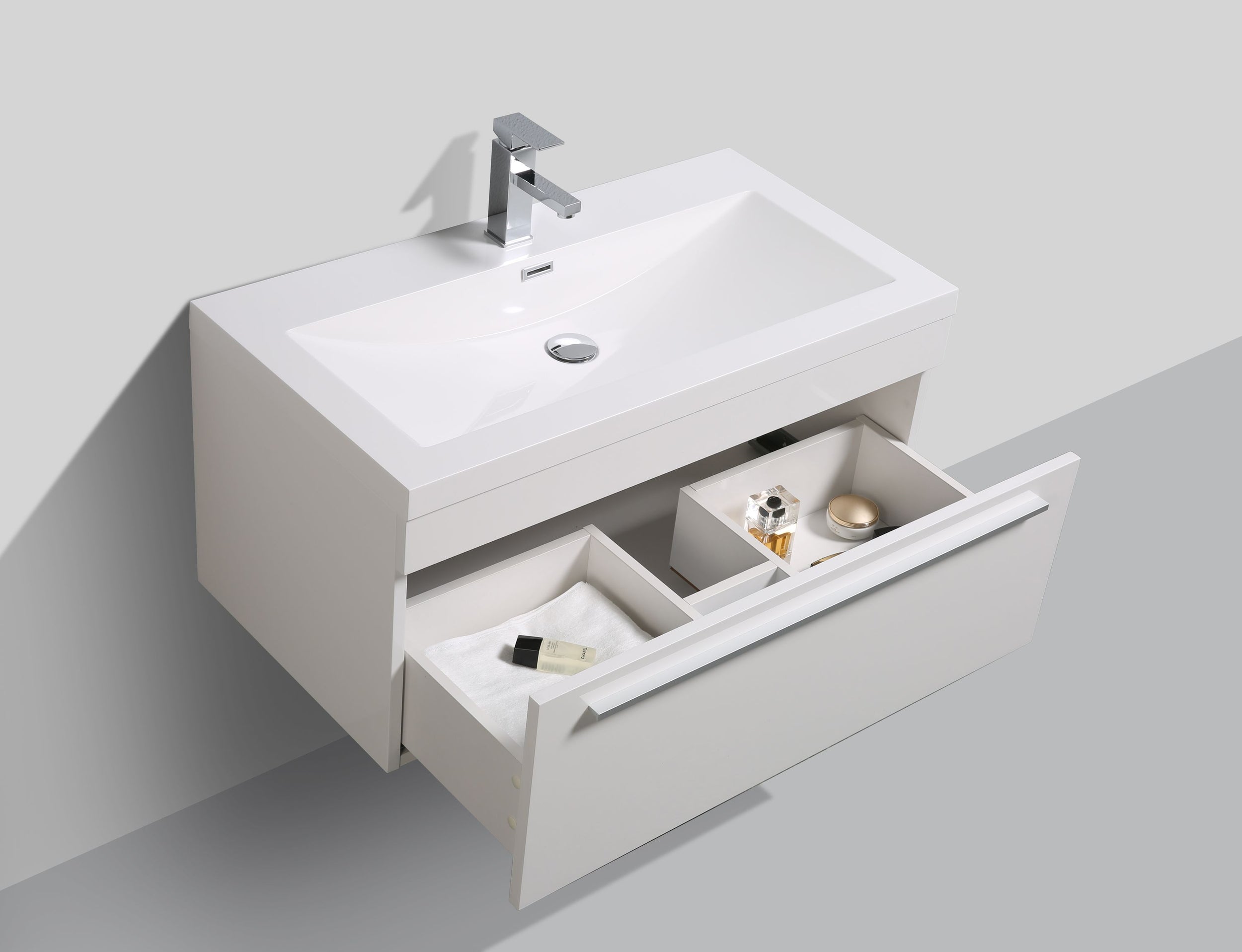 Meuble de salle de bains T900 Blanc avec lavabo