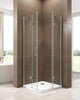 Paroi porte de douche pivotante en angle EX809 - verre de sécurité nano - 100 x 100 x 195 cm