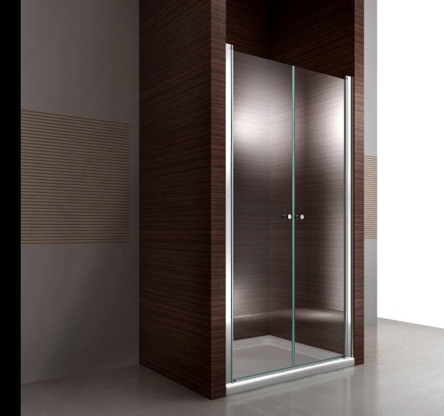 Paroi de douche EX218 - double porte battantes - en verre Nano - Hauteur 195 cm - Largeur au choix