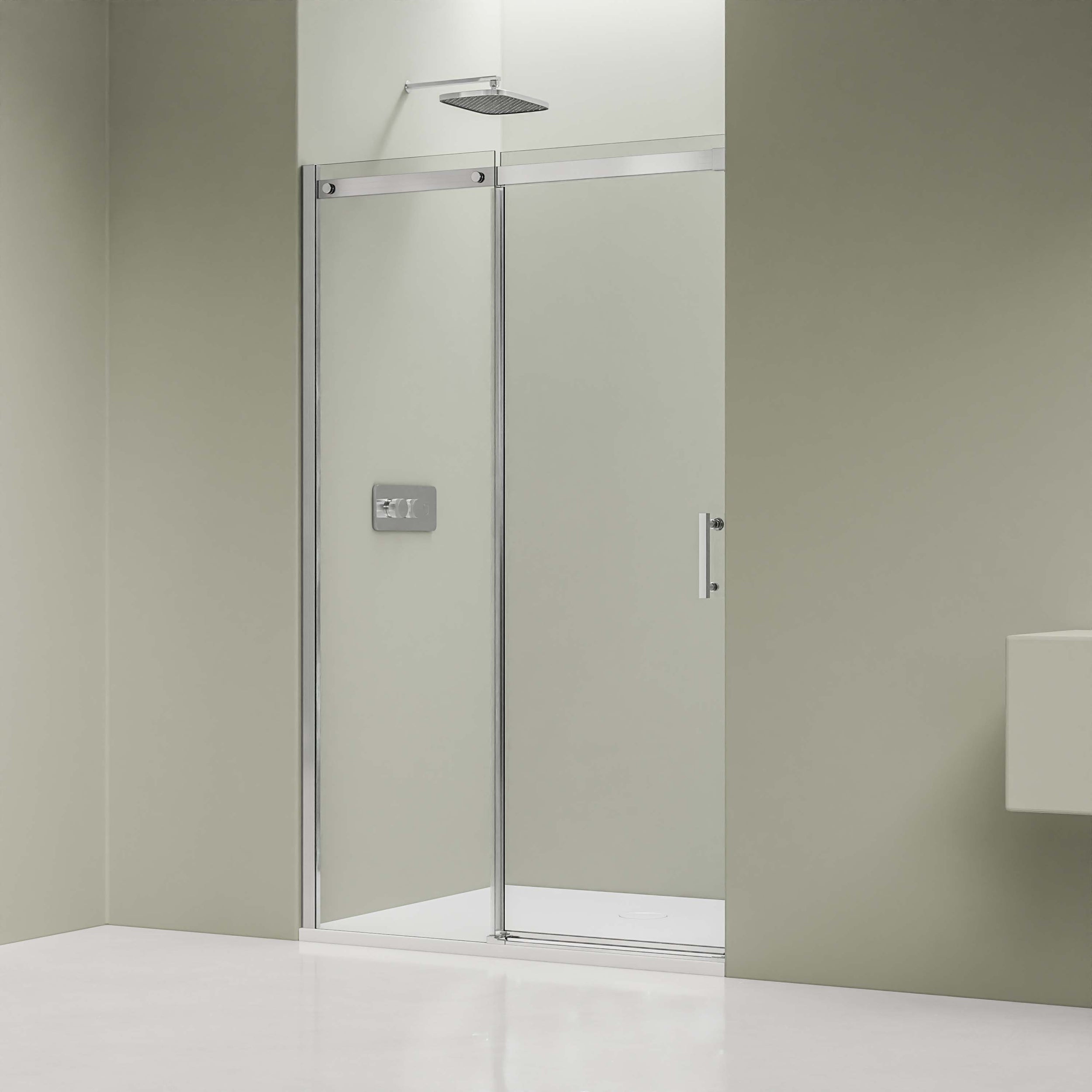 Dusche für Nische mit Schiebetür DX806A FLEX - Nano ESG-Sicherheitsglas - Breite wählbar