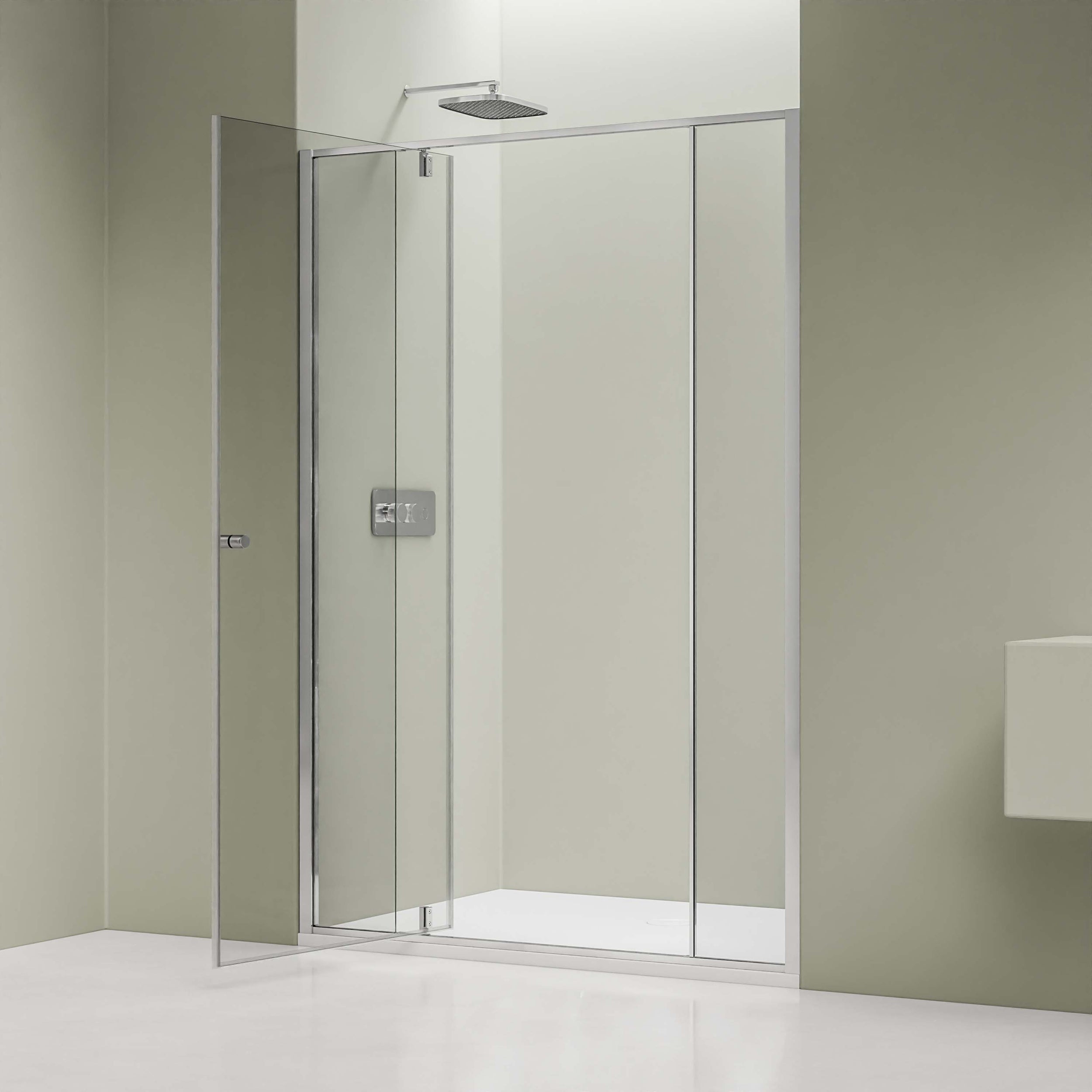 Nischendusche mit Drehtür - zwei Festfelder NT607 - FLEX